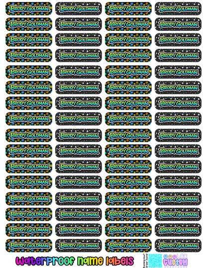 Waterproof Name Labels for Hard Surfaces (Set of 64) | Small Rectangle Labels