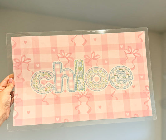 Double-Sided Wipeable Placemat — Custom Design + Activity Side