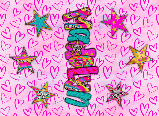139- neon hearts and stars