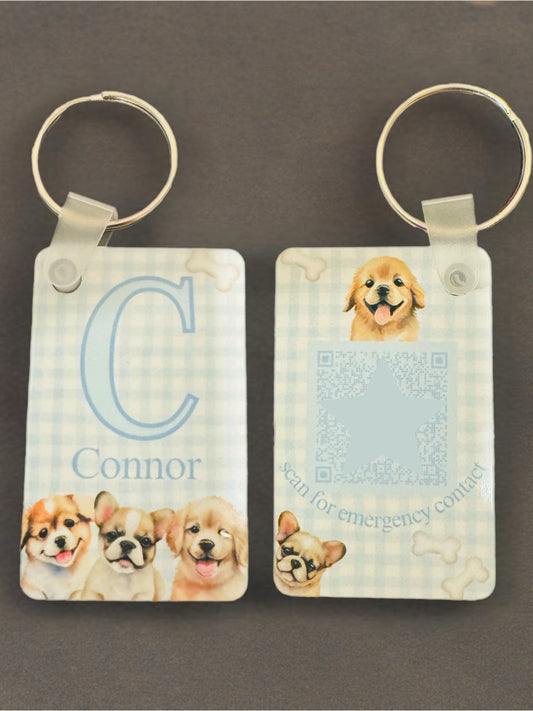 Emergency contact keychain