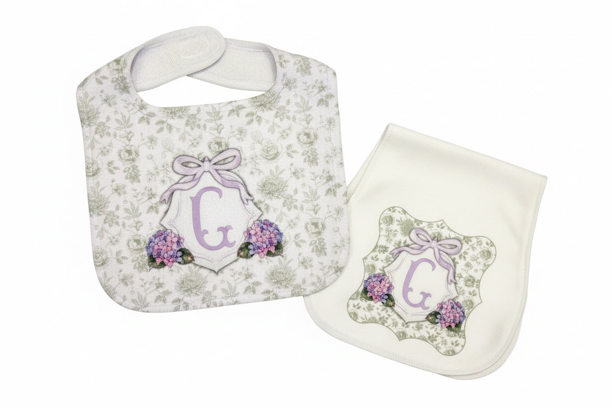 Personalized Bib & Burp Cloth Set | Custom Baby Gift