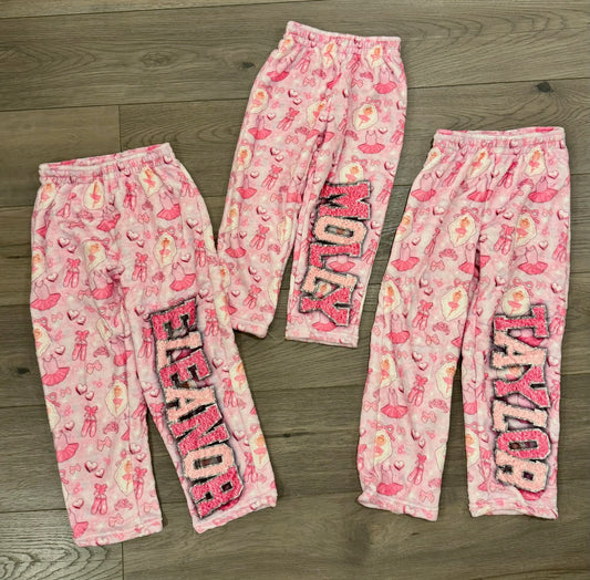 Custom Fuzzy Pajama Pants | Personalized Plush Lounge Pants for Kids & Adults