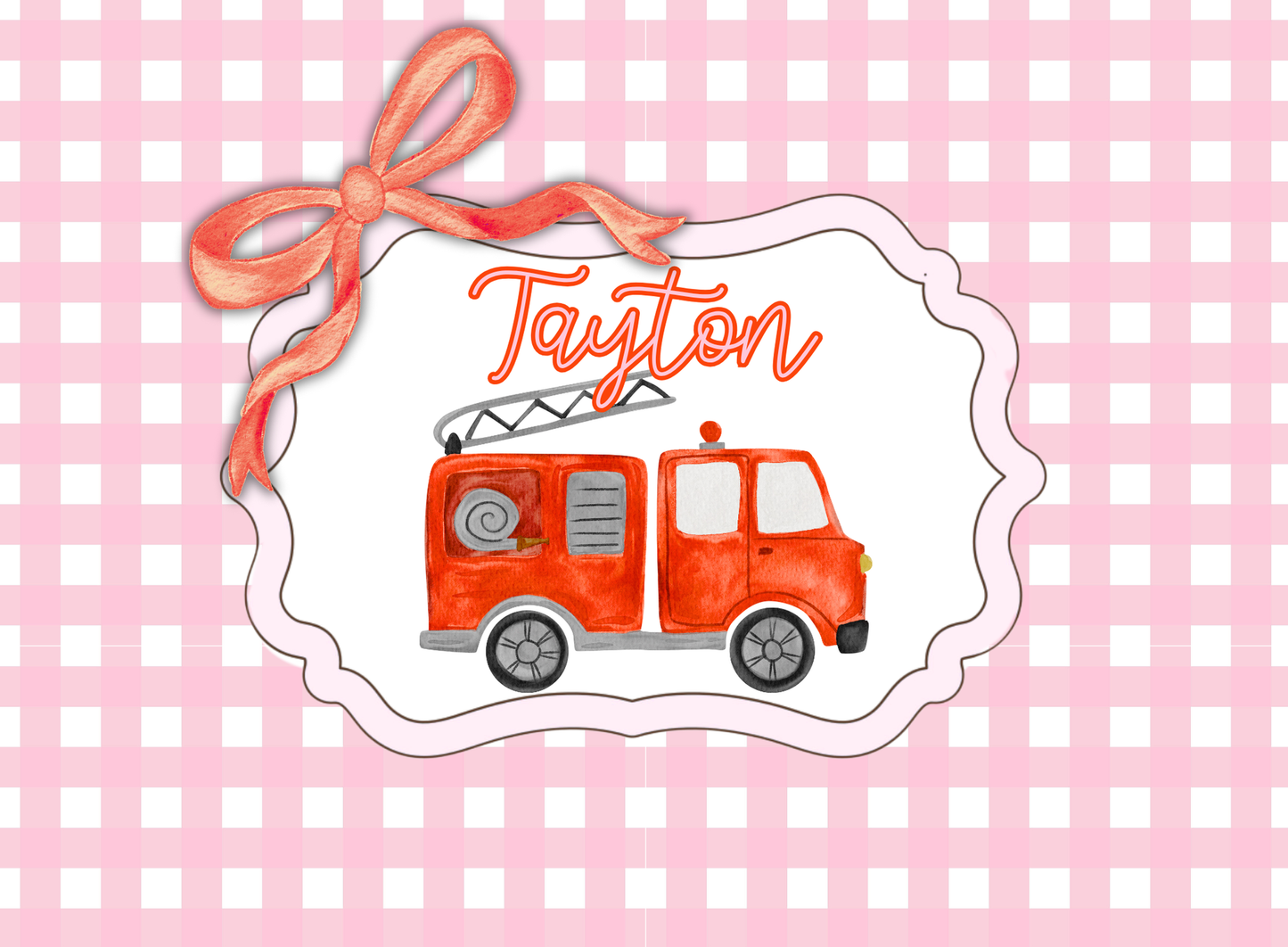 101- gingham girly firetruck