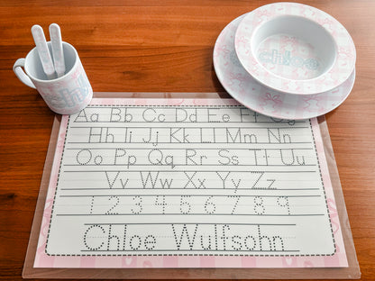 Double-Sided Wipeable Placemat — Custom Design + Activity Side
