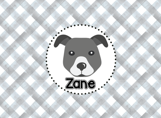 174- gray gingham pitty pup