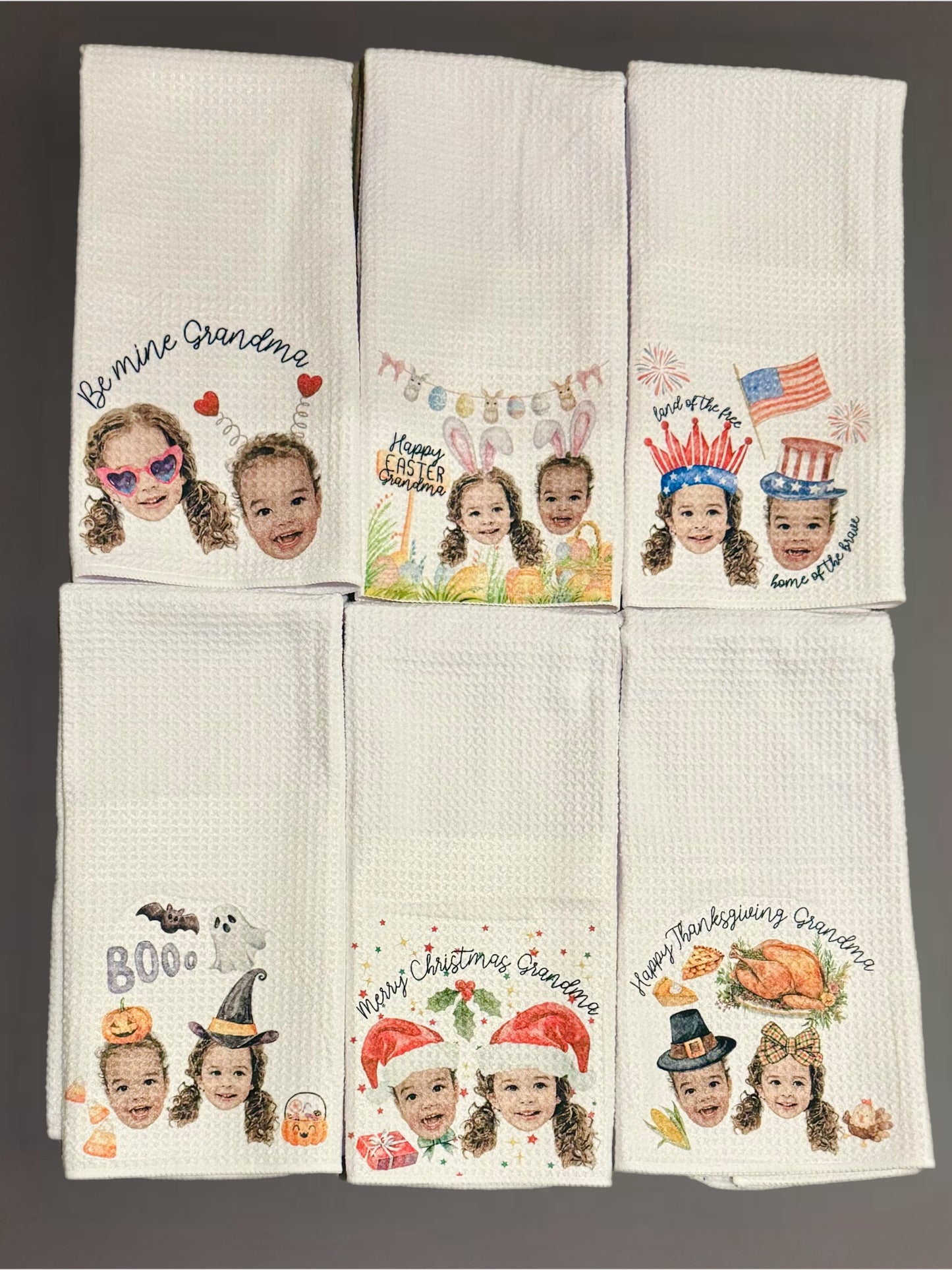 Custom Seasonal Face Towels | Build Your Own Bundle | Holiday + Everyday Designs | Personalized Gift Idea