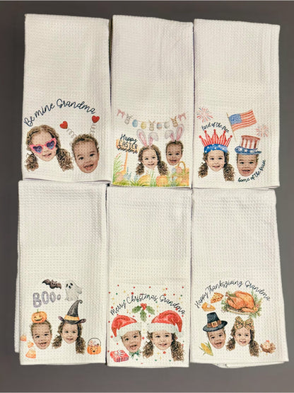 Custom Seasonal Face Towels | Build Your Own Bundle | Holiday + Everyday Designs | Personalized Gift Idea