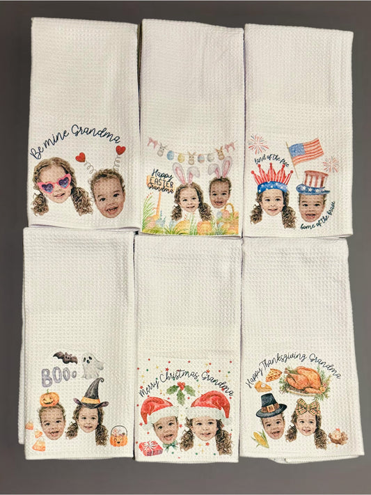 Custom Seasonal Face Towels | Build Your Own Bundle | Holiday + Everyday Designs | Personalized Gift Idea