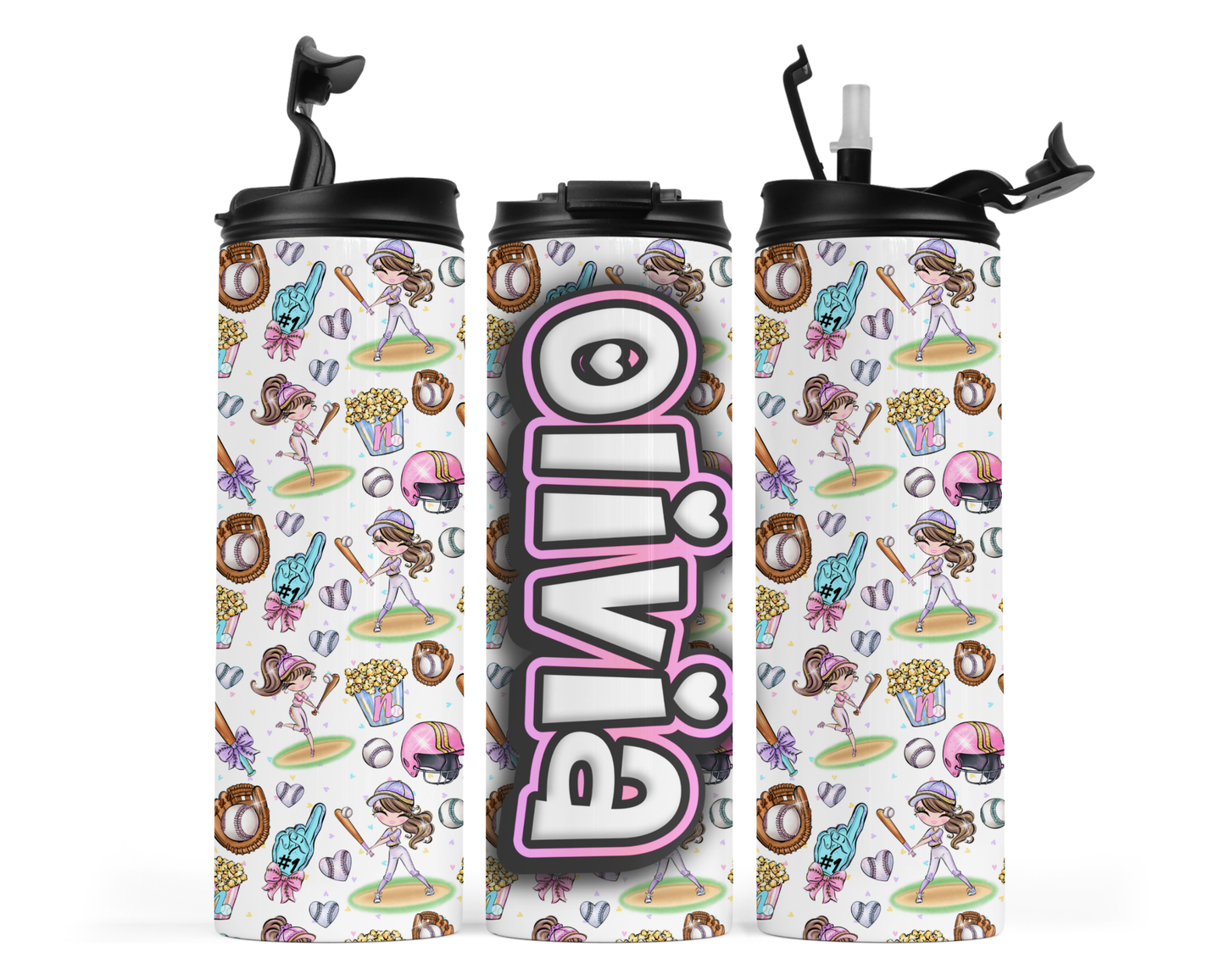 Northbrook Action Baseball Personalized 20oz Sports Water Bottle