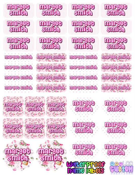 Waterproof Name Labels for Hard Surfaces (Set of 42)