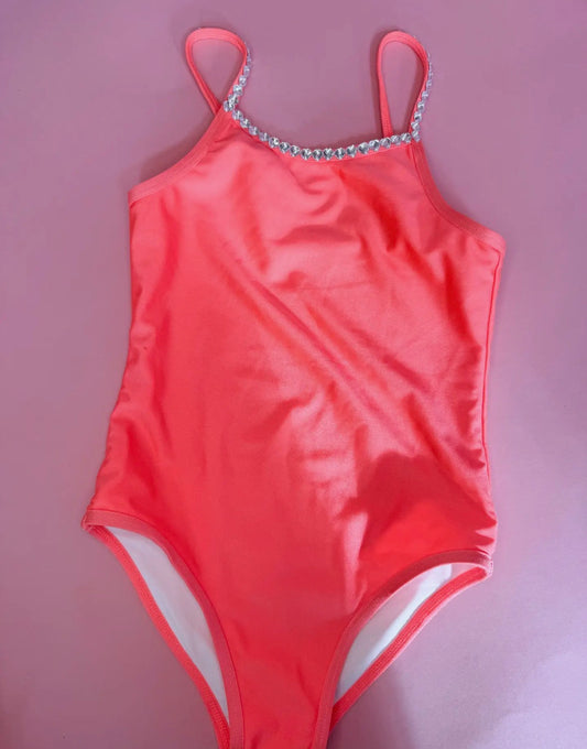 Coral Sparkle One-Piece Swimsuit