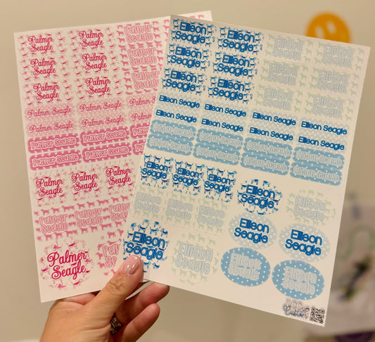 Waterproof name labels
