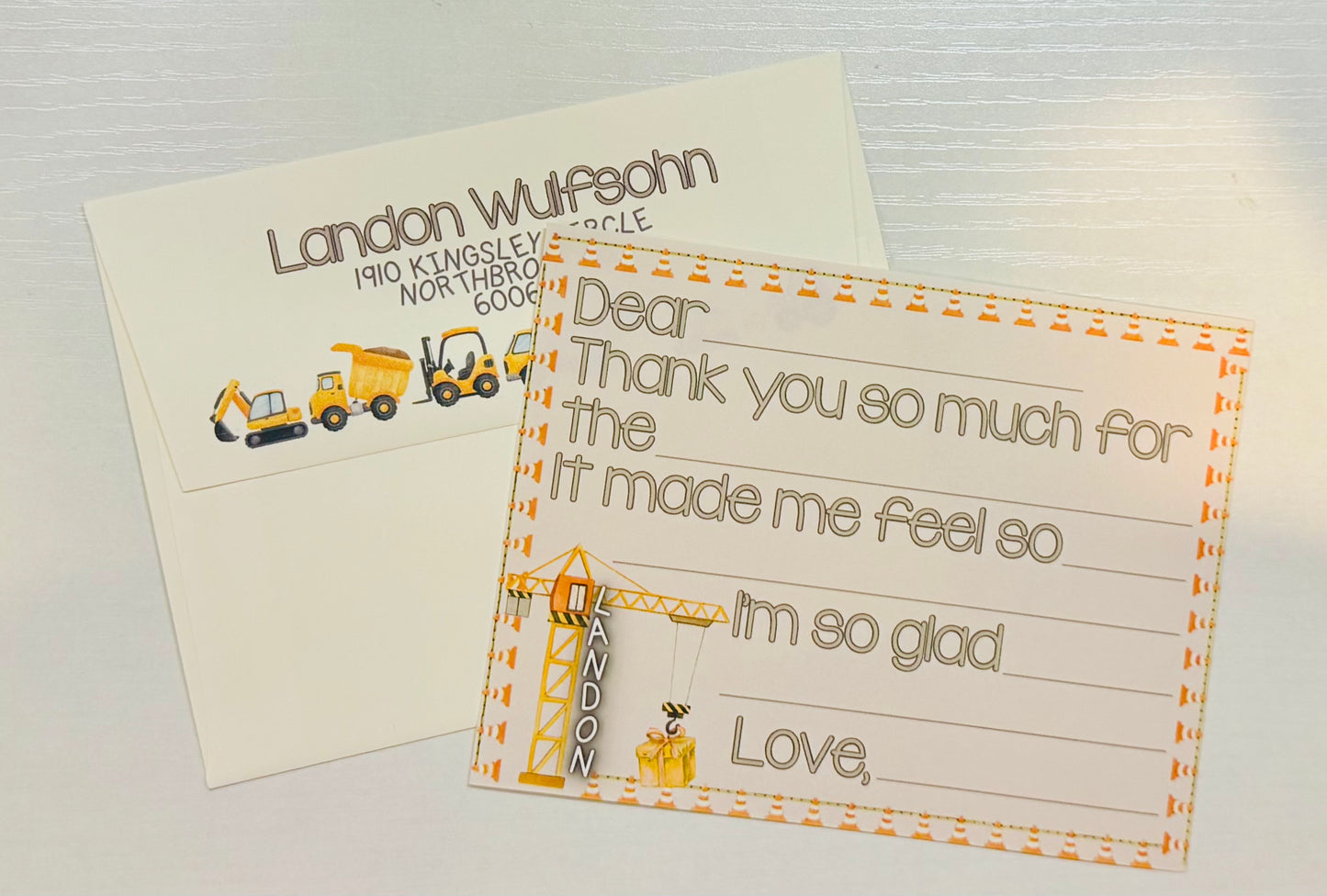 Big Thanks, Little Hands™ – Personalized Kids Thank You Notes (40 Cards + Printed Envelopes)