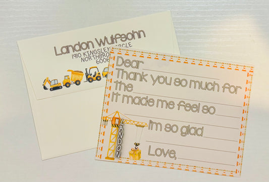 Big Thanks, Little Hands™ – Personalized Kids Thank You Notes (40 Cards + Printed Envelopes)