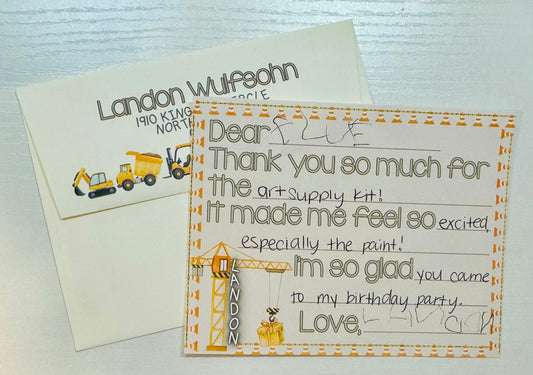 Big Thanks, Little Hands™ – Personalized Kids Thank You Notes (40 Cards + Printed Envelopes)