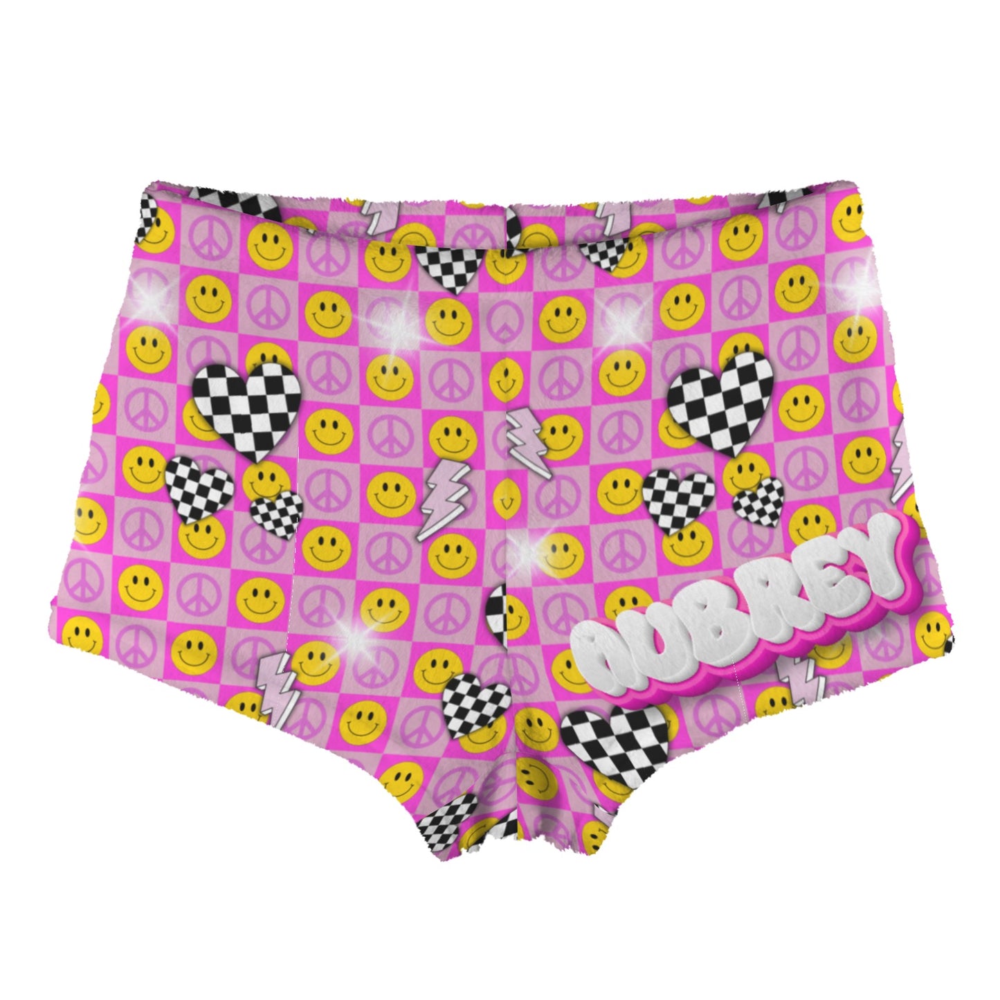Custom Fuzzy Pajama Shorts | Personalized Plush Lounge Pants for Kids & Adults