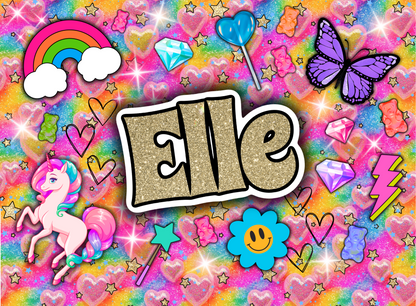 005- glitter rainbow collage