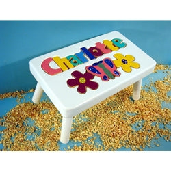White Themed Name Puzzle Stool