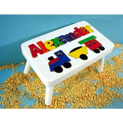 White Themed Name Puzzle Stool