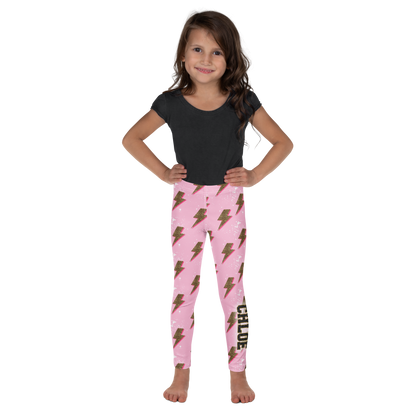 Pink lightning bolt cheetah leggings