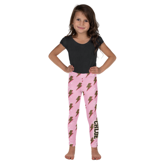 Pink lightning bolt cheetah leggings