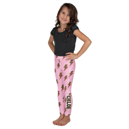 Pink lightning bolt cheetah leggings