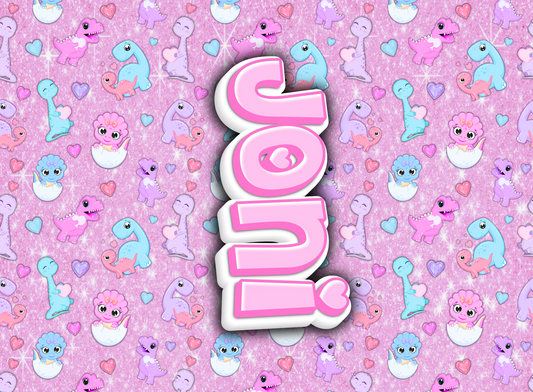 257- pink glitter dinosaurs
