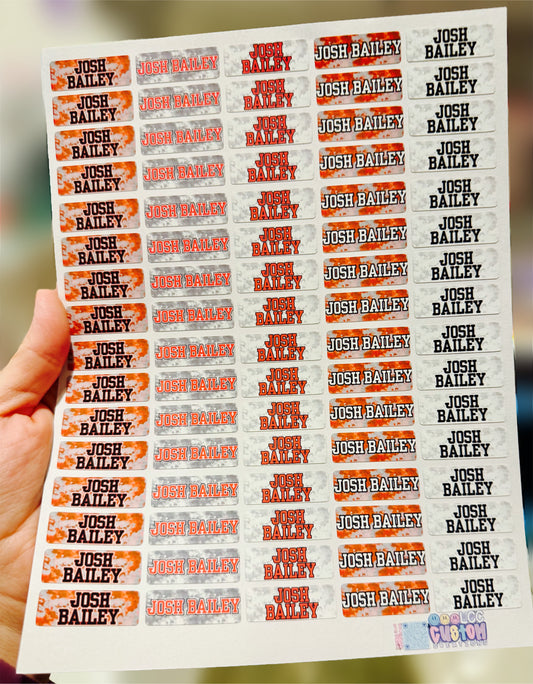 Custom Iron-On Clothing Name Labels (Set of 80) | Personalized School & Camp Labels
