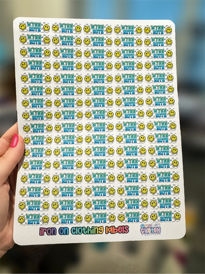 Custom Iron-On Clothing Name Labels (Set of 80) | Personalized School & Camp Labels
