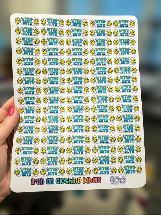 Custom Iron-On Clothing Name Labels (Set of 80) | Personalized School & Camp Labels