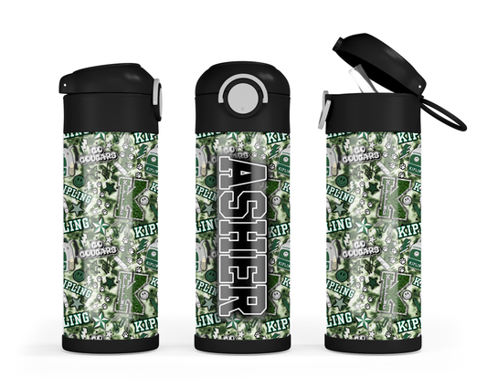 Custom School Spirit Water Bottle 🥤 | Personalized Kids Bottle | Any School Colors | Leakproof + Dishwasher Safe