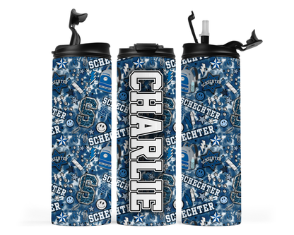 Custom 20oz Kids Water Bottle 🥤 | Personalized School Bottle with Straw | Leakproof Flip Lid | Any School Design
