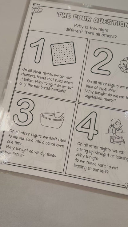Reusable Kids Coloring Haggadah + Dry Erase Markers | Passover Activity Book